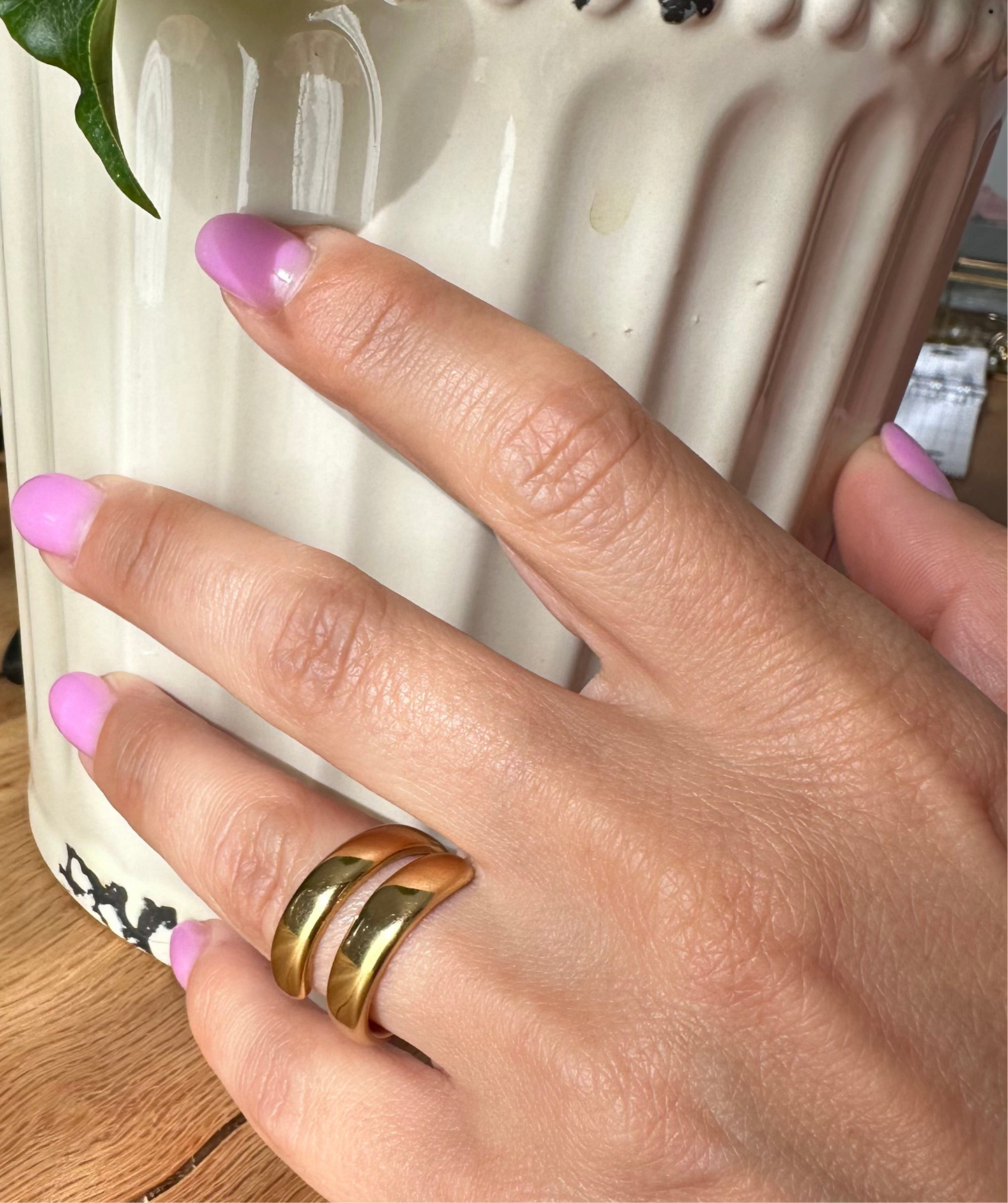 Inel placat cu aur de 18k Glitterati Twist