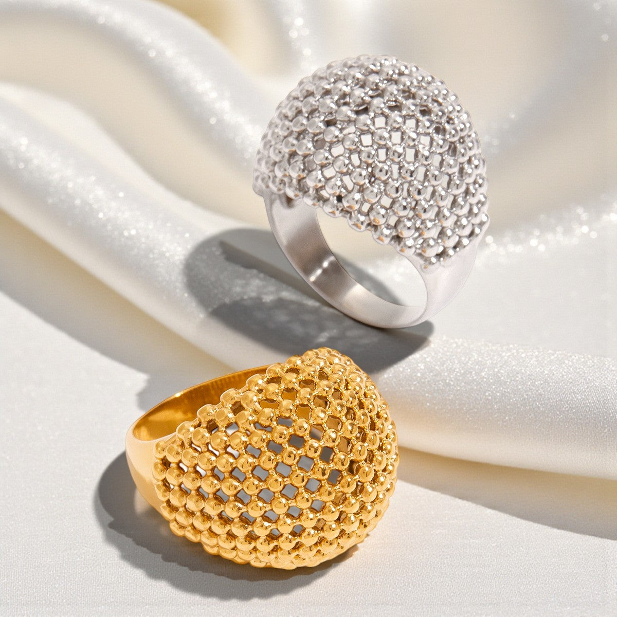 Inel Glitterati Armor - gold, placat cu aur de 18k
