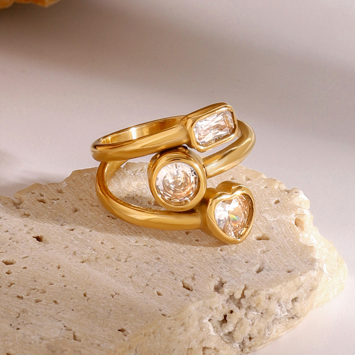 Inel placat cu aur de 18k Glitterati
