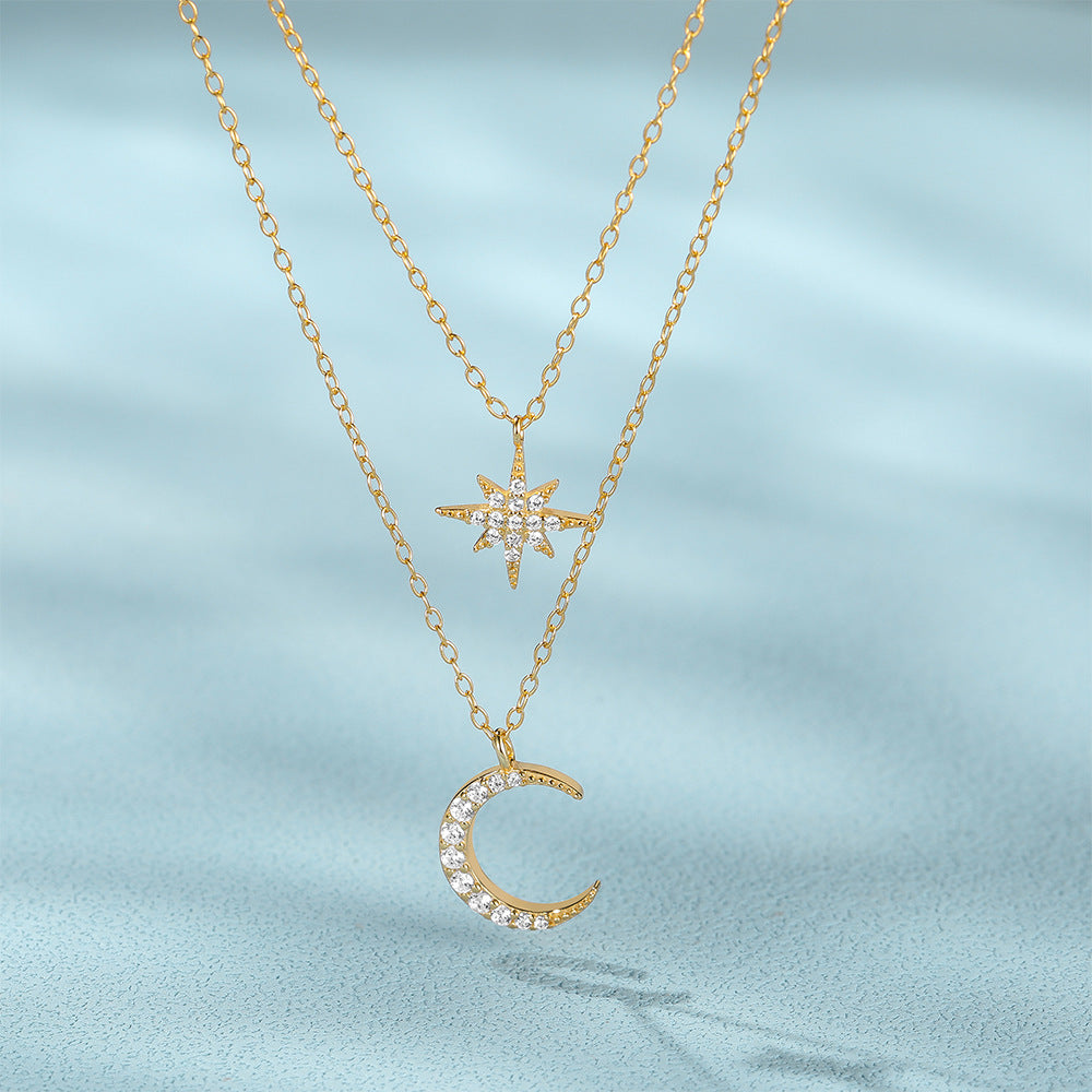 Colier din argint Glitterati placat cu aur de 18K