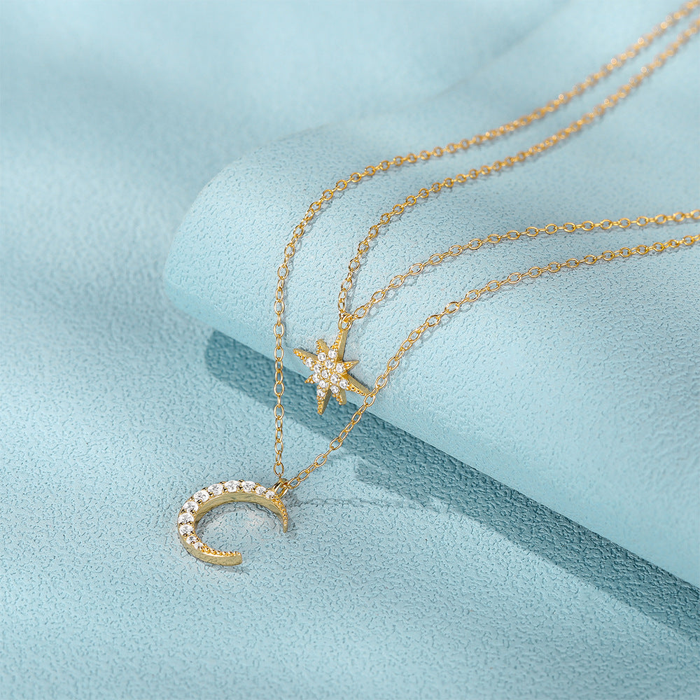 Colier din argint Glitterati placat cu aur de 18K