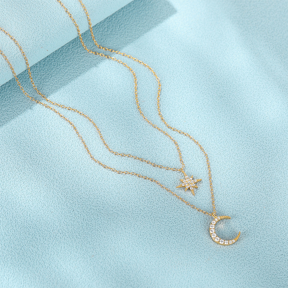 Colier din argint Glitterati placat cu aur de 18K