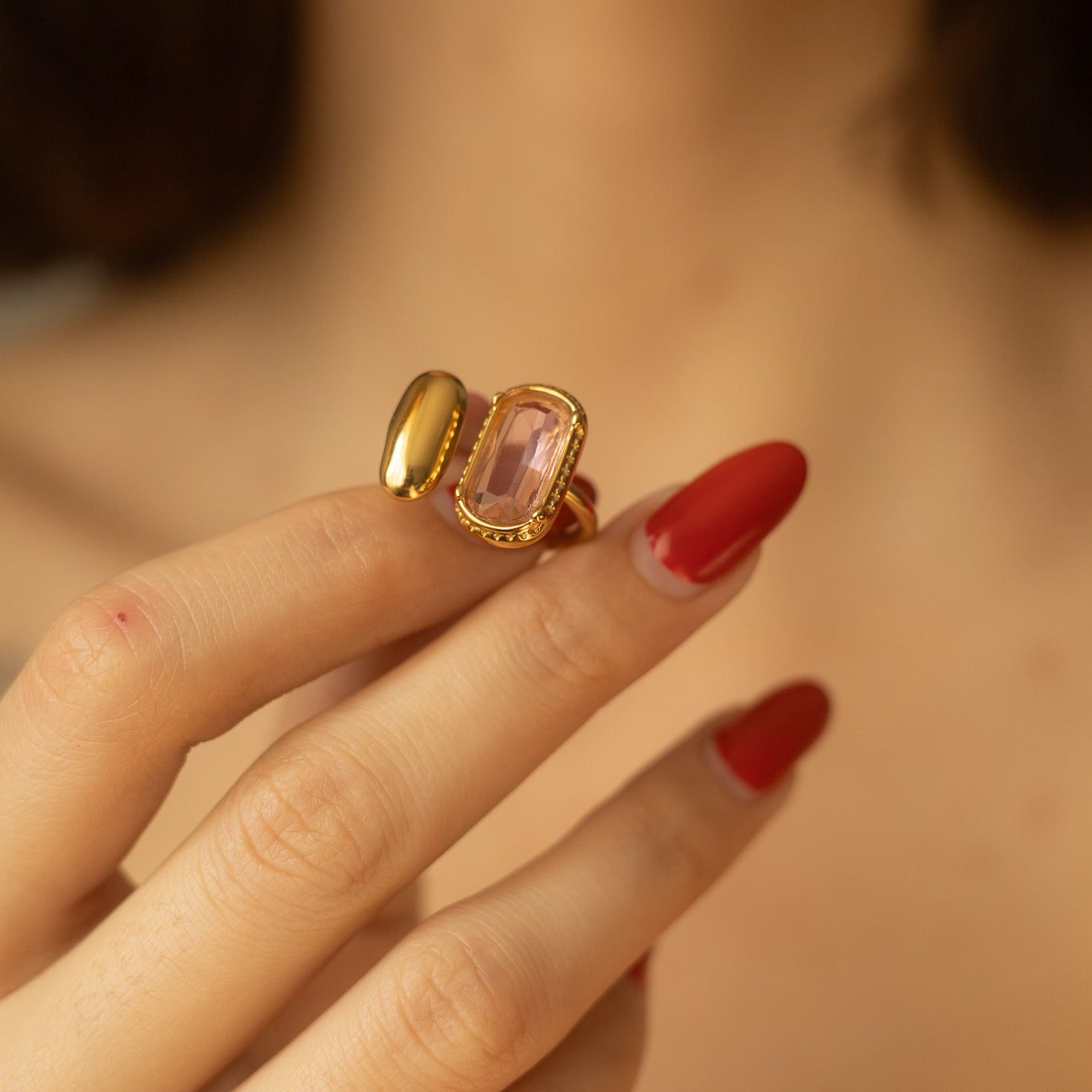 Inel placat cu aur de de 18k Glitterati Portal