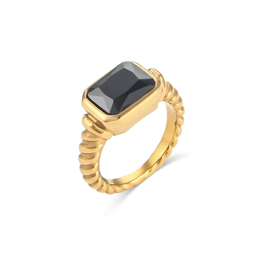 Inel placat cu aur de 18k Glitterati Empress