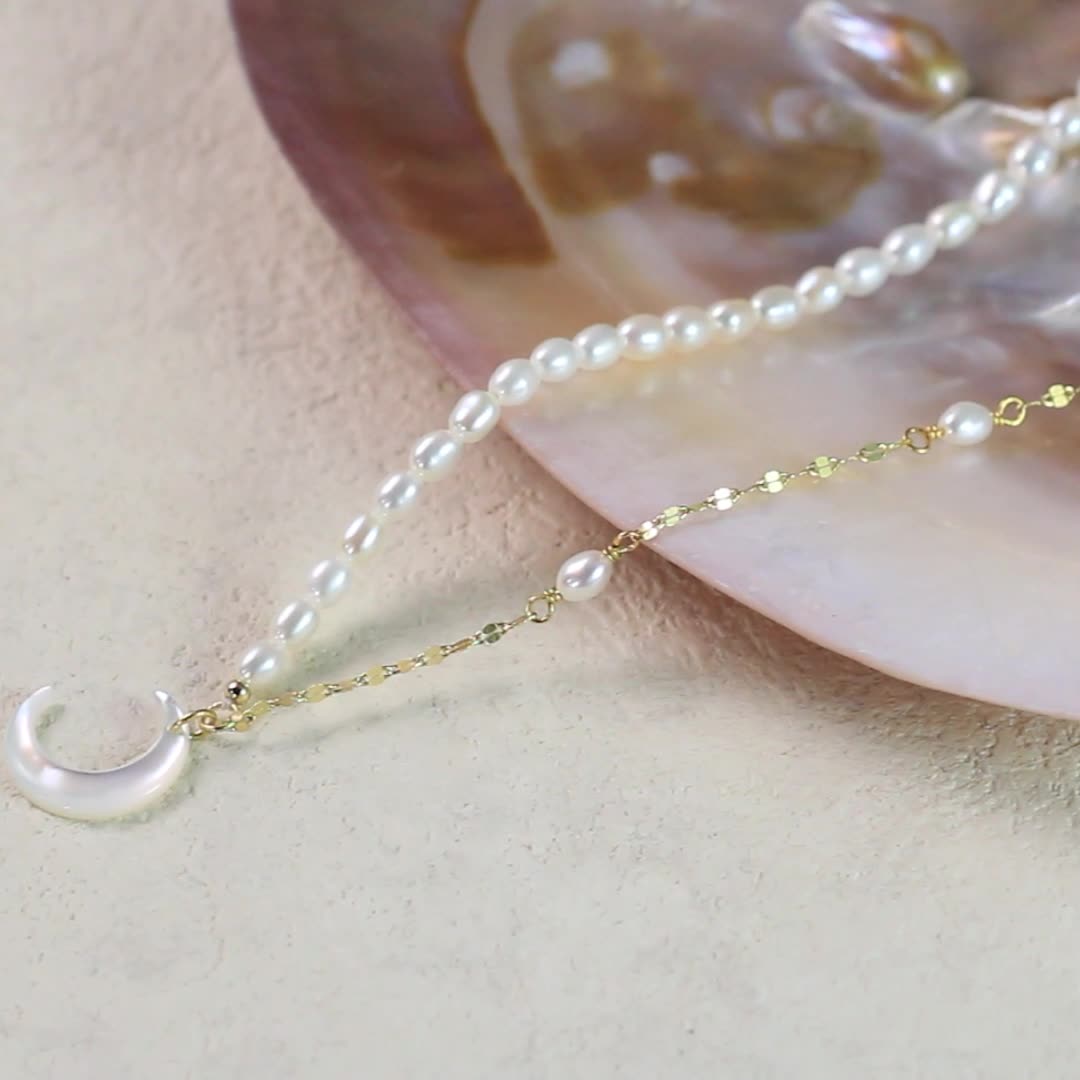 Colier din argint cu perle naturale de cultura Glitterati Mystica
