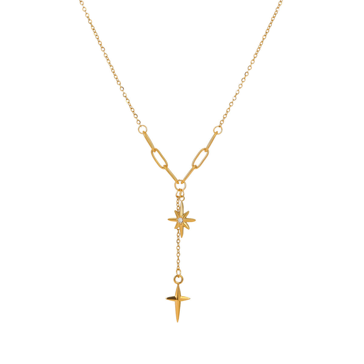 Colier placat cu aur de 18k Glitterati North Star
