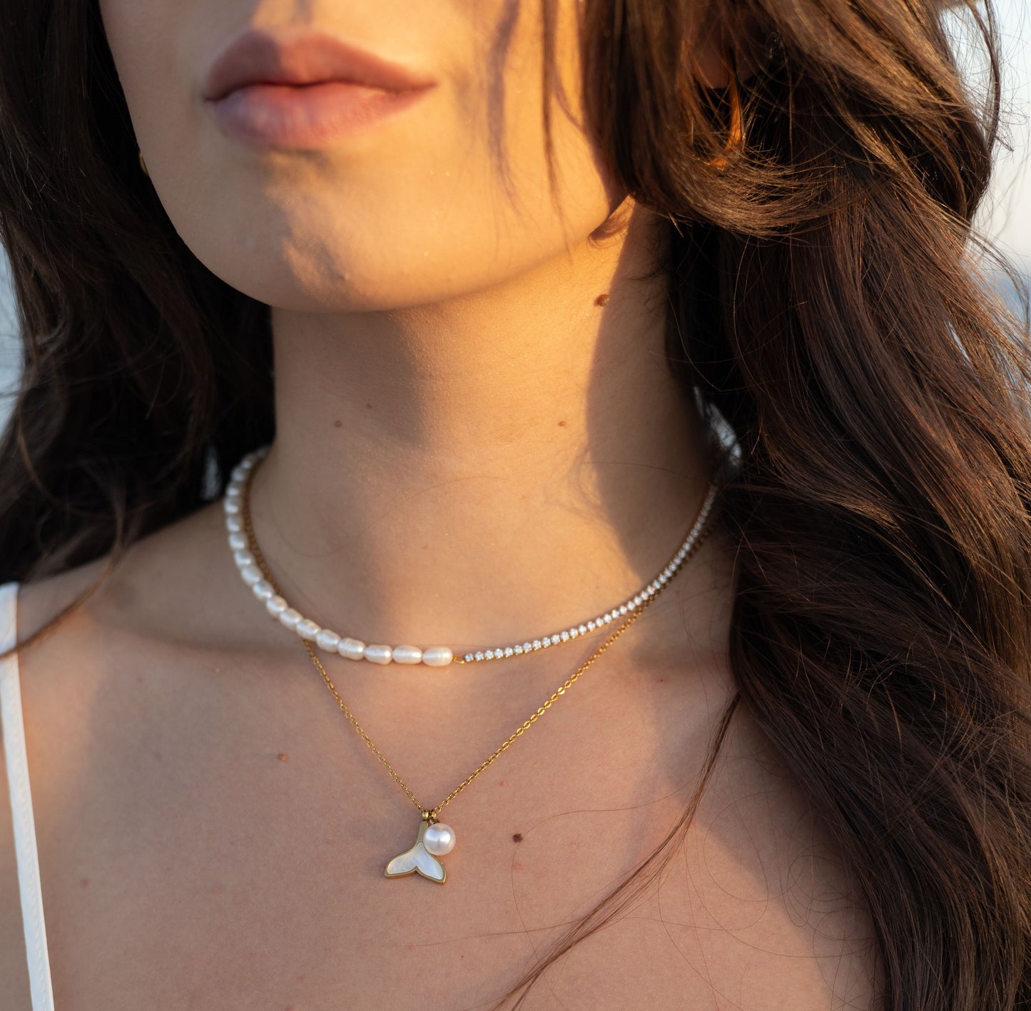 Colier Glitterati Mermaid - placat cu aur de 18k
