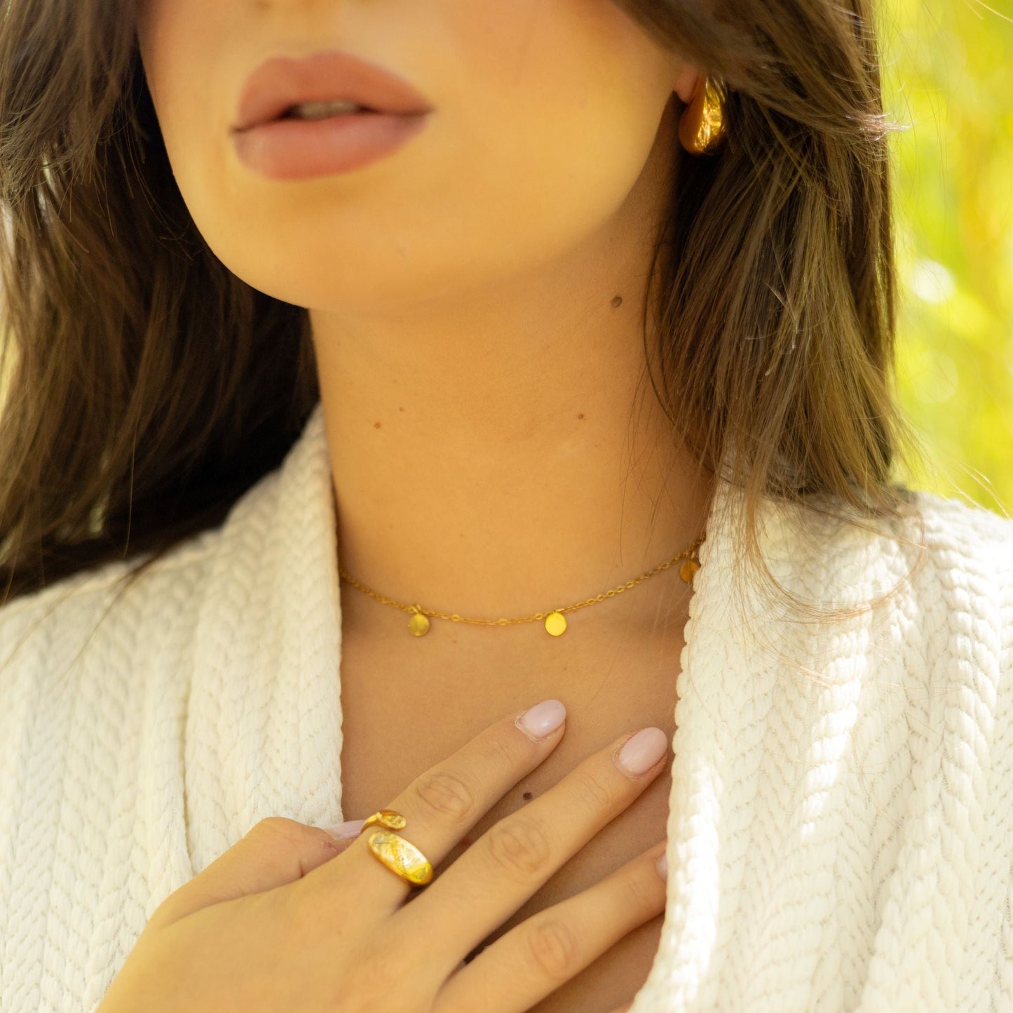 Colier Glitterati Fortune - placat cu aur de 18k