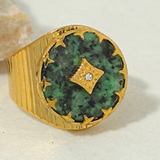 Inel placat cu aur de 18k Glitterati Suleyman