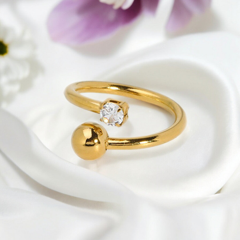 Inel Glitterati Duality - placat cu aur de 18k