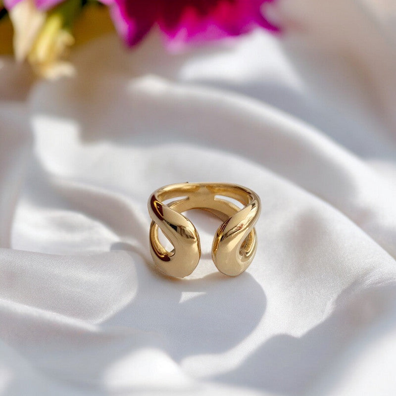 Inel Glitterati Embrace - placat cu aur de 18k