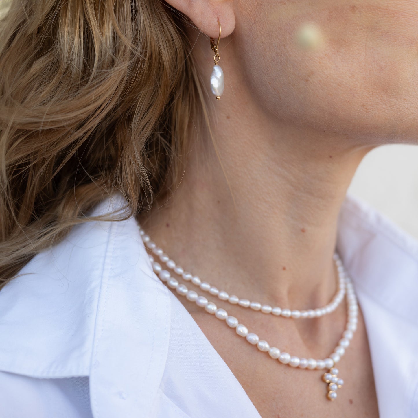 Cercei cu perle de cultura Glitterati Pearl Drop