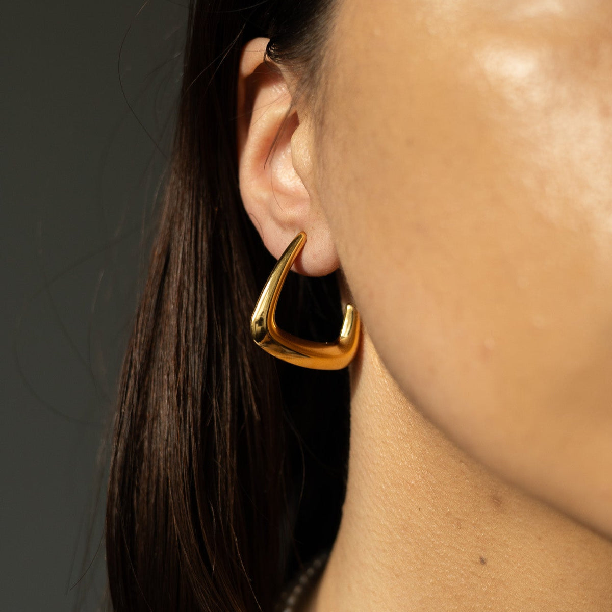 Cercei placați cu aur de 18k Geometry Hoops Glitterati