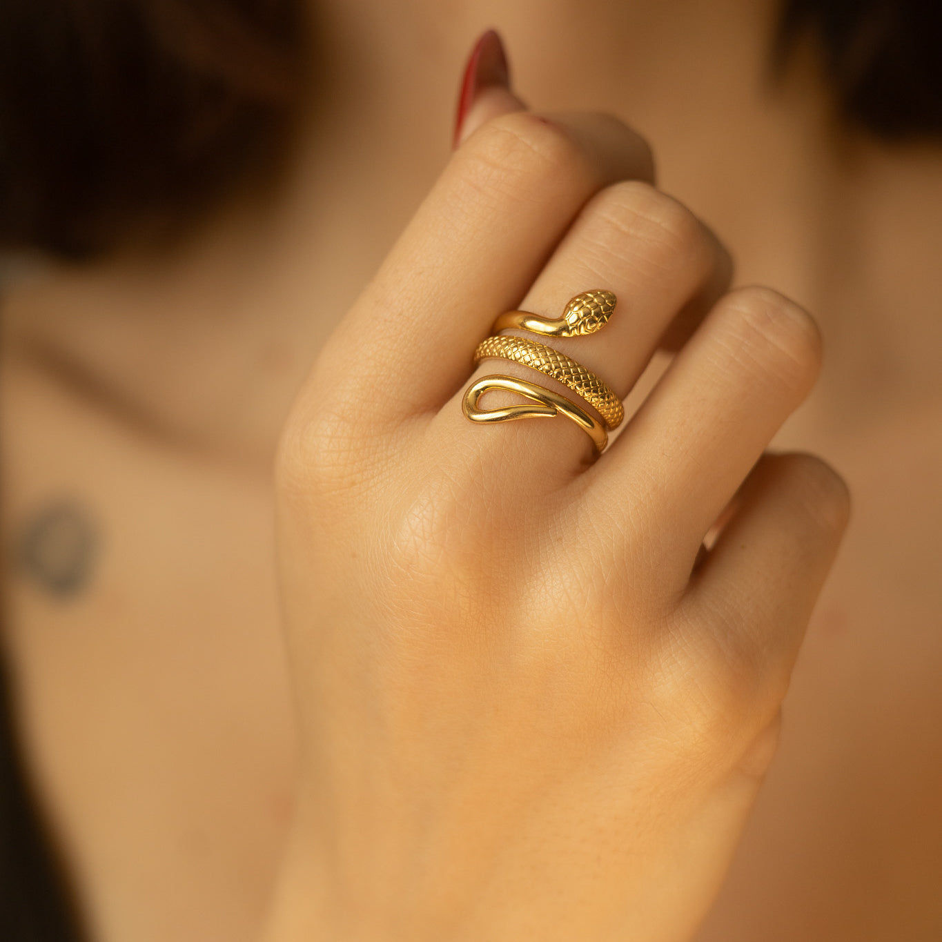 Inel Glitterati Temptation - placat cu aur de 18k