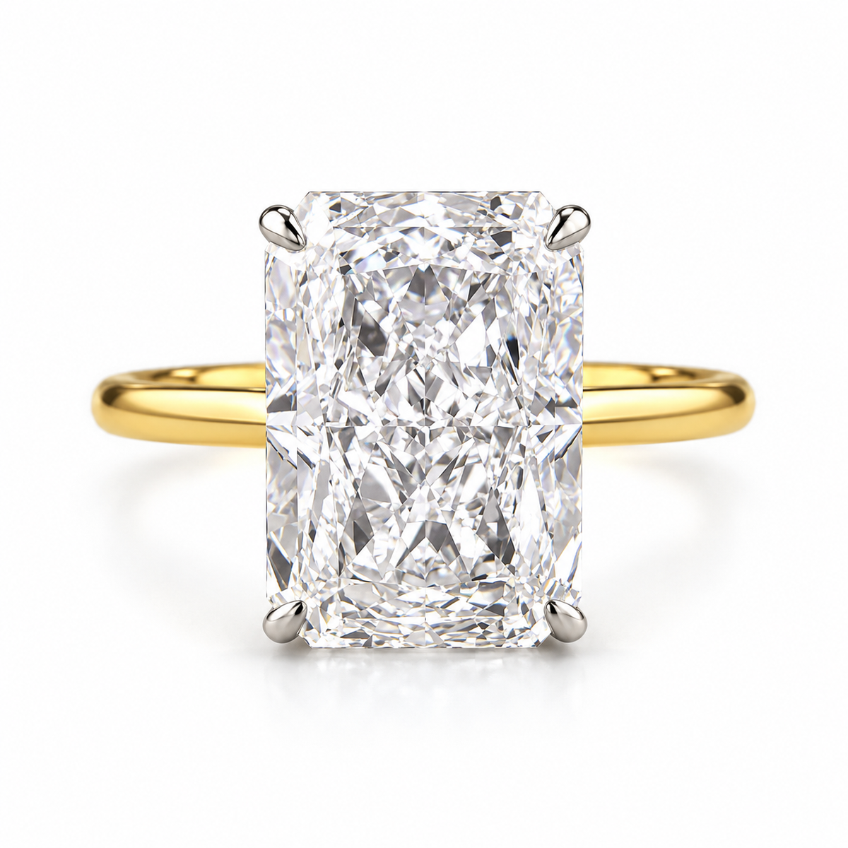 Inel Glitterati din argint placat si radiant cut