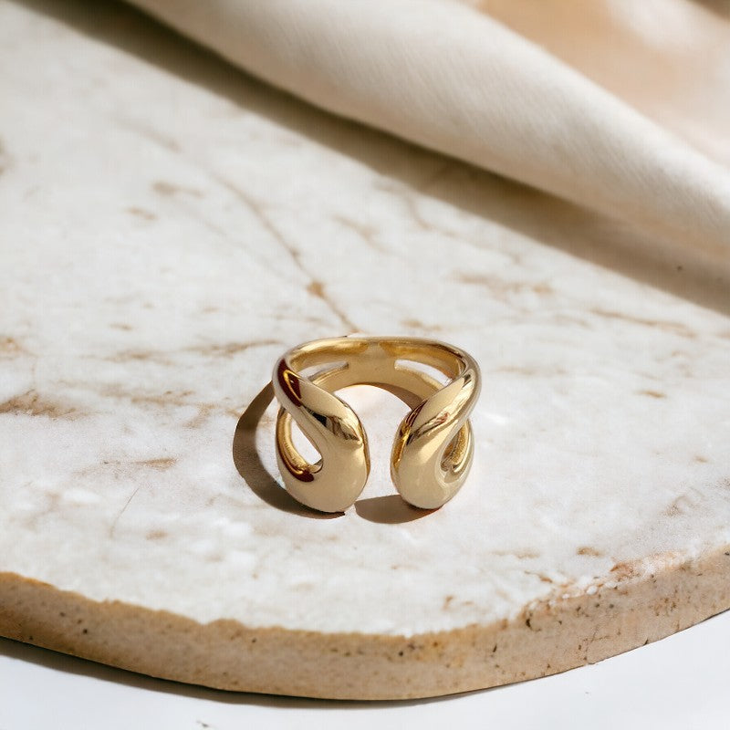Inel Glitterati Embrace - placat cu aur de 18k