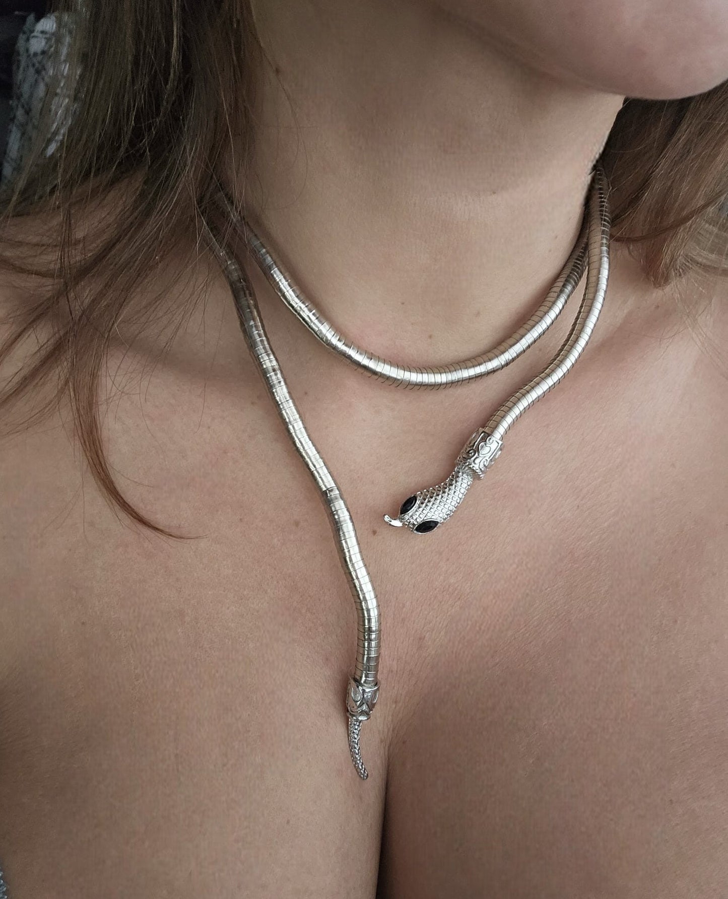 Colier/bratara Medusa Silver
