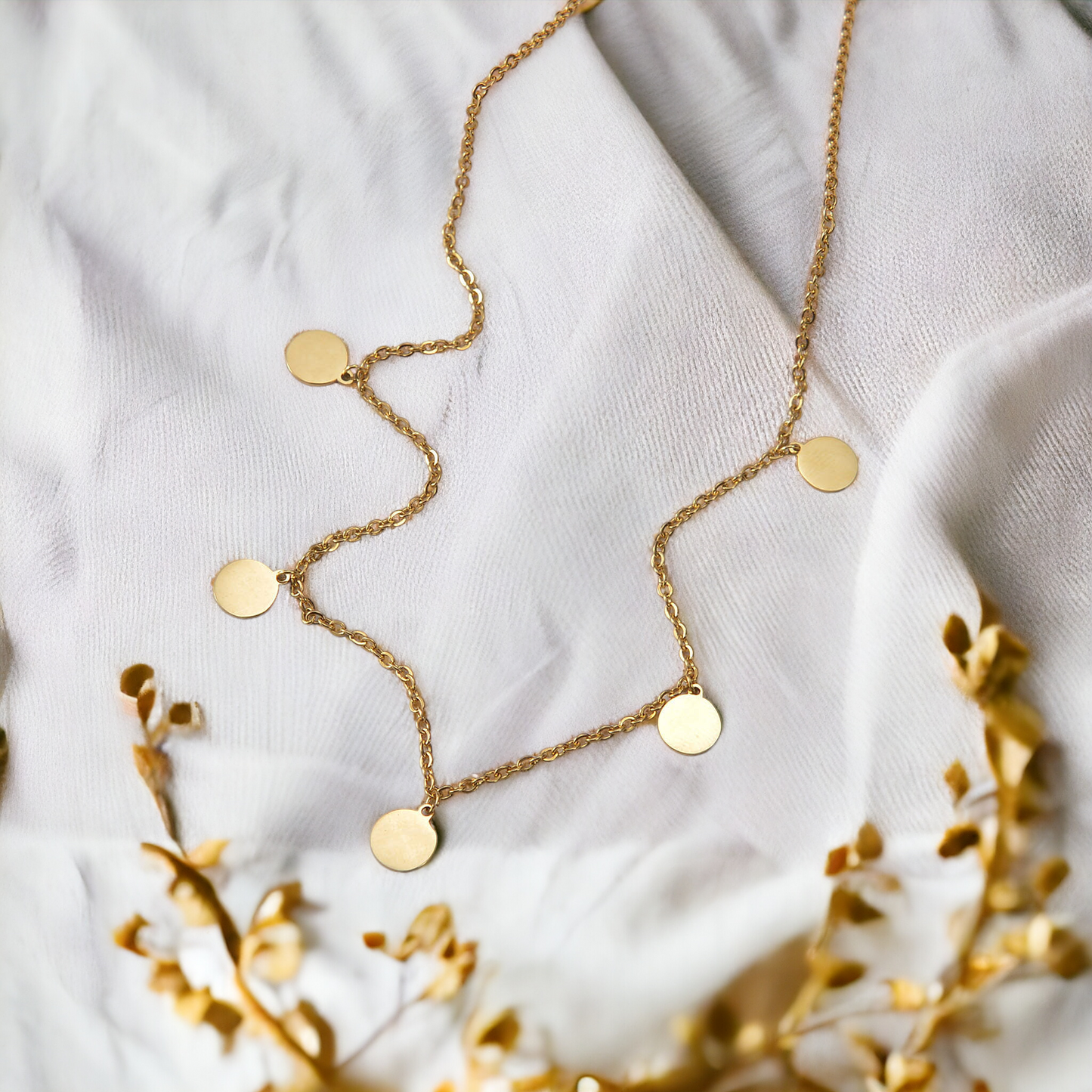 Colier Glitterati Fortune - placat cu aur de 18k