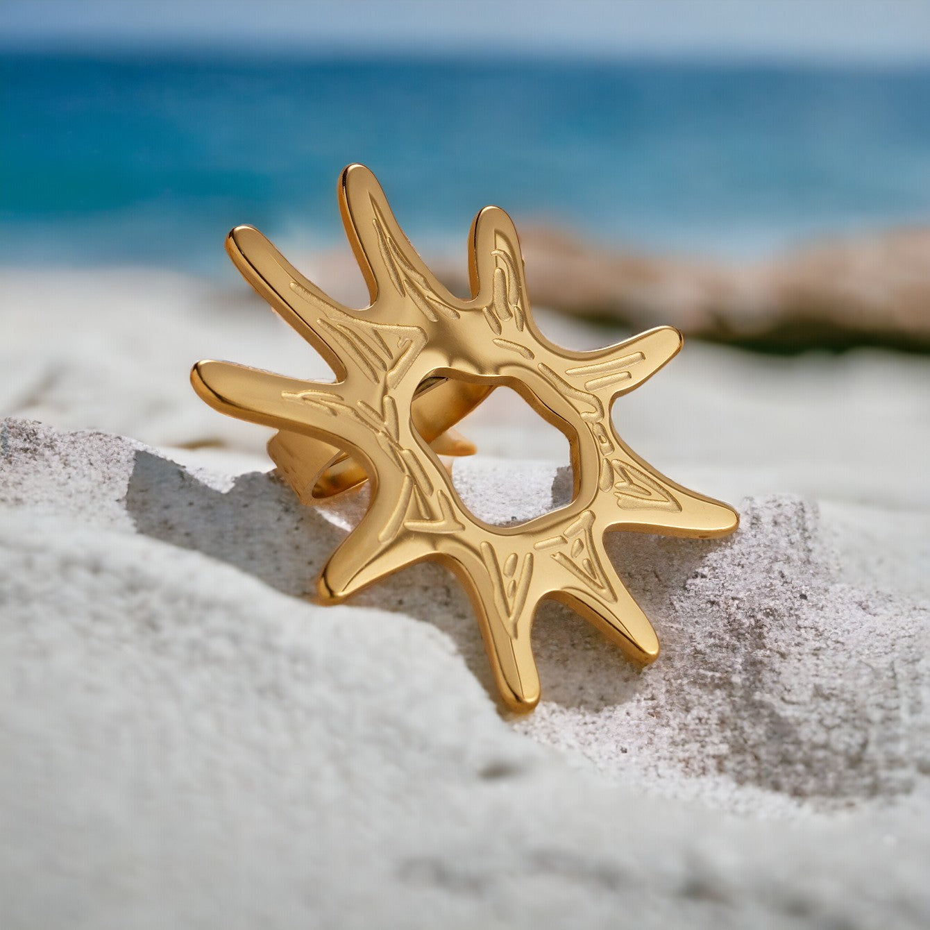 18k Gold-Plated Glitterati Sunburst Ring