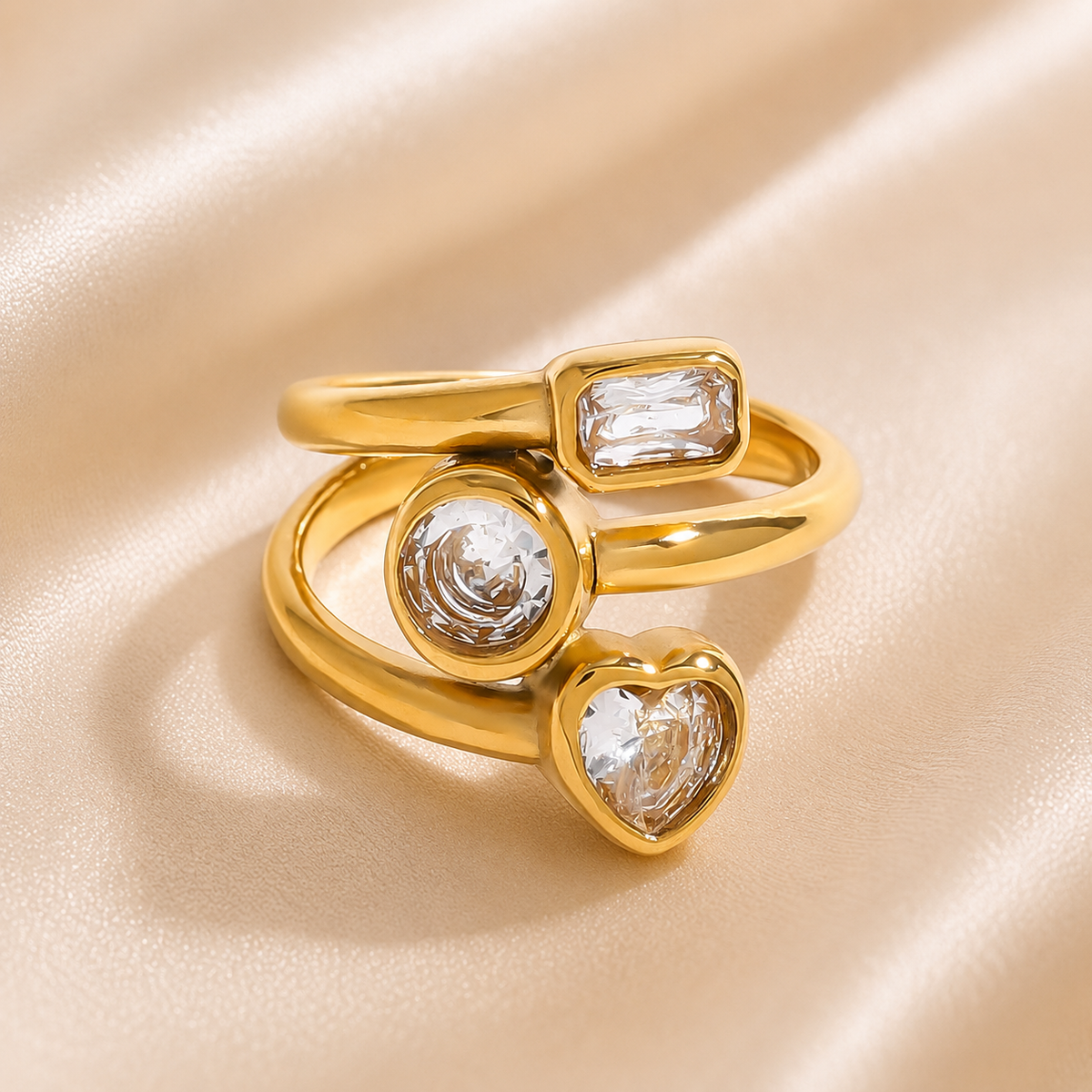 Inel placat cu aur de 18k Glitterati