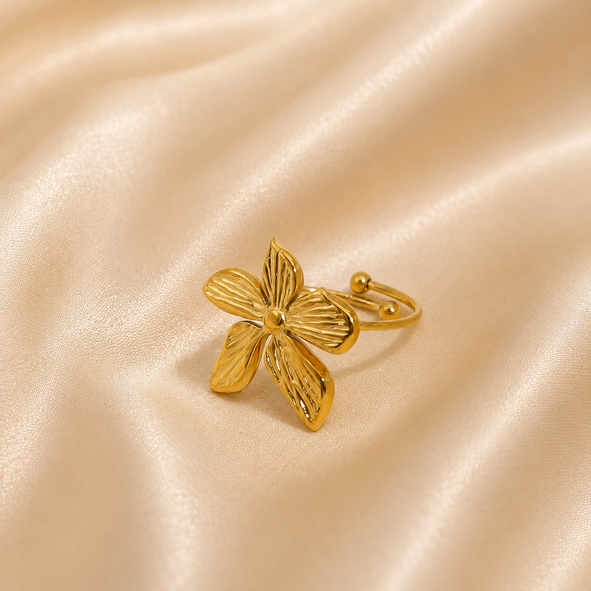 Inel placat cu aur de 18k Glitterati Fleur