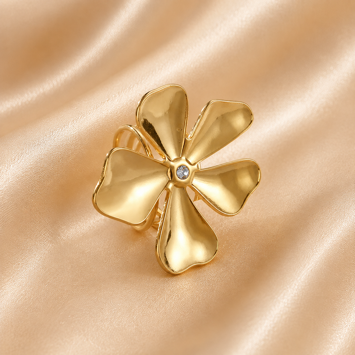 Inel placat cu aur de 18k Glitterati Blossom