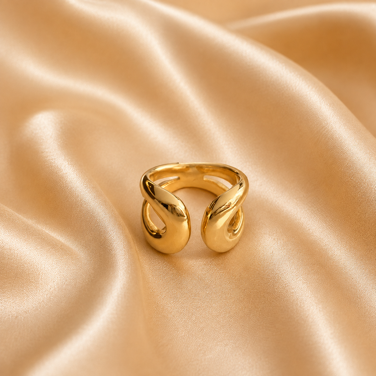 Inel Glitterati Embrace - placat cu aur de 18k