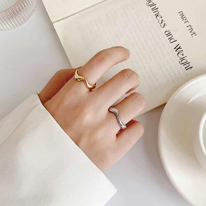Inel placat cu aur de 18k Glitterati Wave