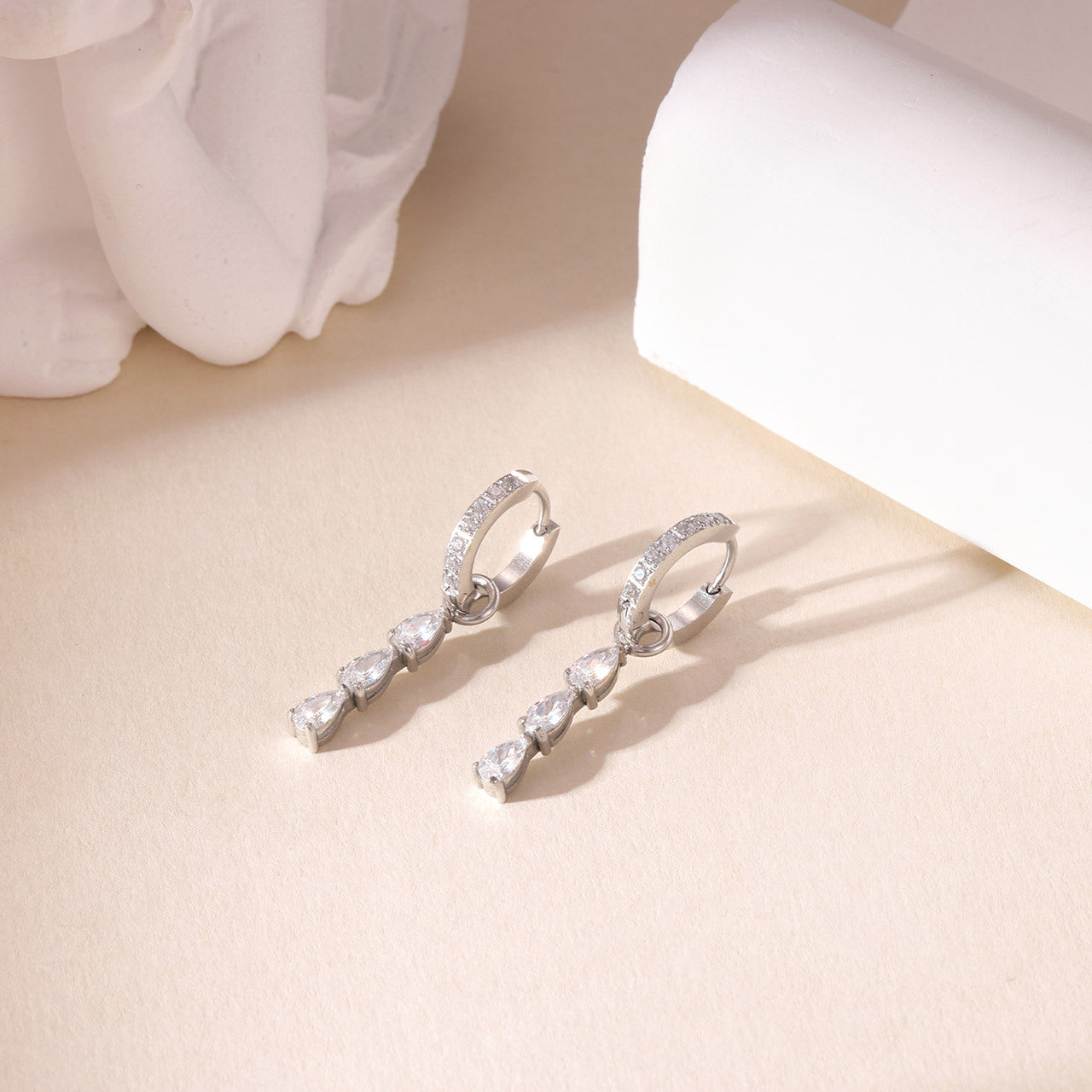 Cercei Glitterati cu cubic zirconia