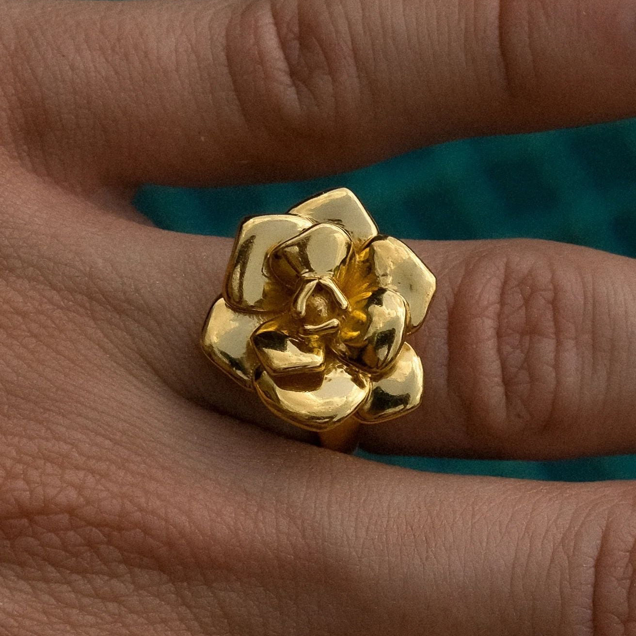 Inel placat cu aur de 18k Glitterati Flora