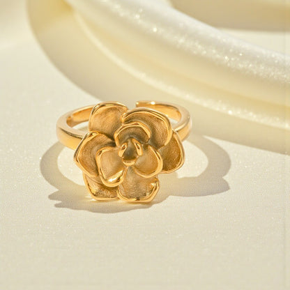 Inel placat cu aur de 18k Glitterati Flora