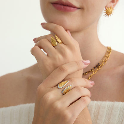 Inel placat cu aur de 18k Glitterati