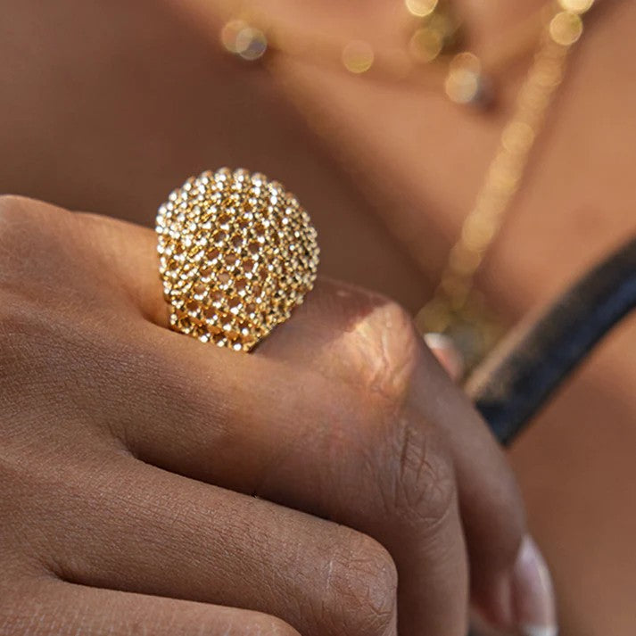 Inel Glitterati Armor - gold, placat cu aur de 18k