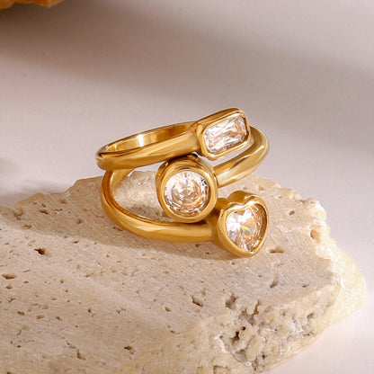 Inel placat cu aur de 18k Glitterati