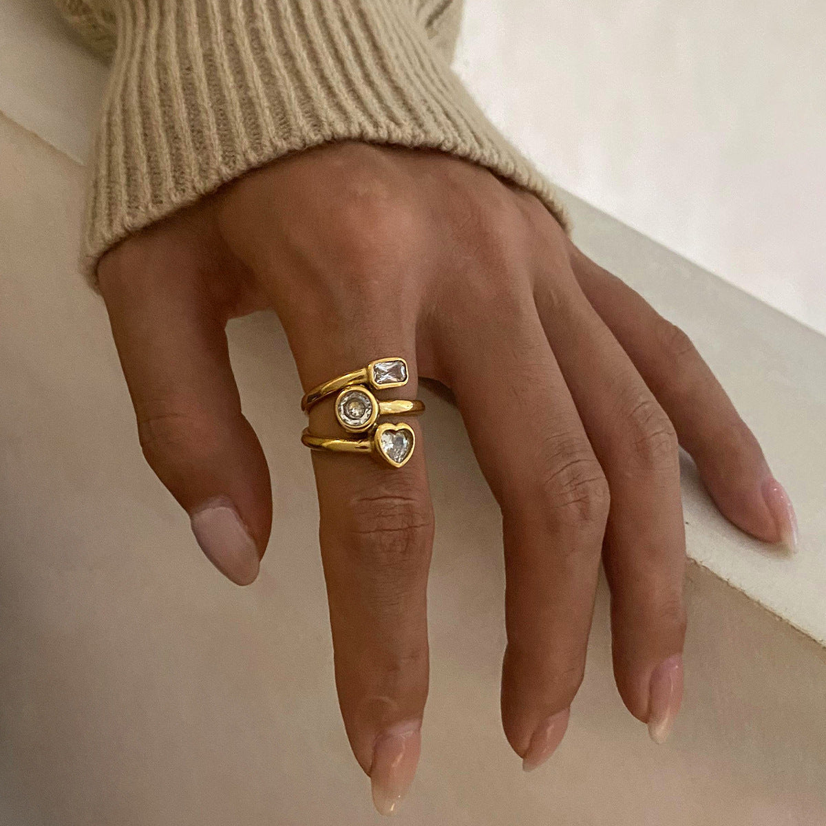 Inel placat cu aur de 18k Glitterati