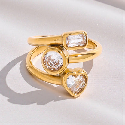 Inel placat cu aur de 18k Glitterati