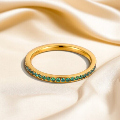 Inel Glitterati placat cu aur de 18K Candy Pop- emerald