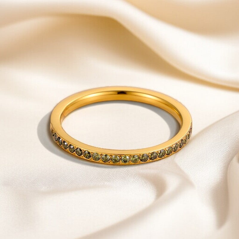 Inel Glitterati placat cu aur de 18K Candy Pop-light green