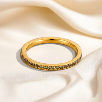 Inel Glitterati placat cu aur de 18K Candy Pop-light green