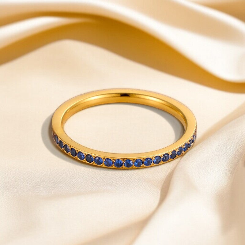 Inel placat cu aur de 18K Glitterati Candy Pop - royal blue