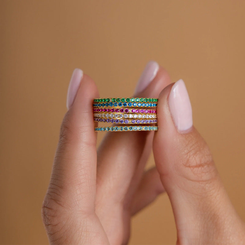 Inel Glitterati placat cu aur de 18K Candy Pop-fucsia