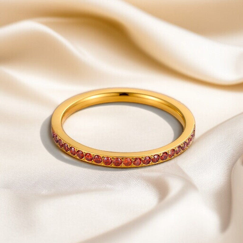 Inel Glitterati placat cu aur de 18K Candy Pop - Fire Red
