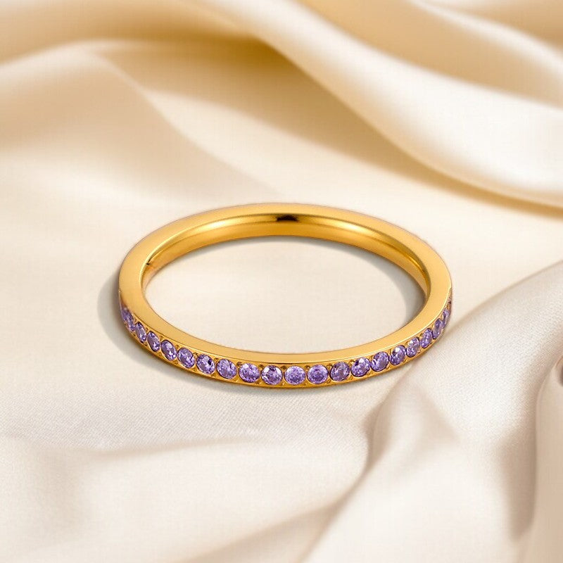 Inel Glitterati placat cu aur de 18K Candy Pop - Lavender