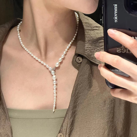 Colier Glitterati cu perle naturale de cultură