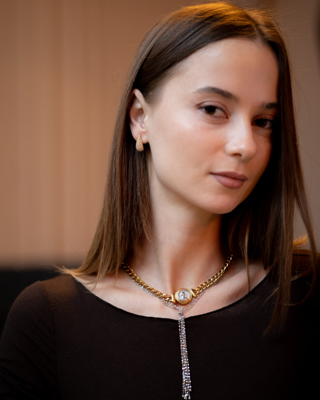 Cercei placați cu aur de 18K Glitterati Flow