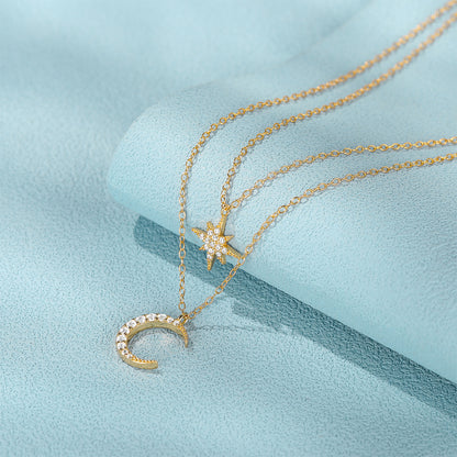 Colier din argint  Glitterati placat cu aur de 18K