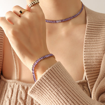 Brățară placata cu aur de 18K Glitterati Murmur - lavender