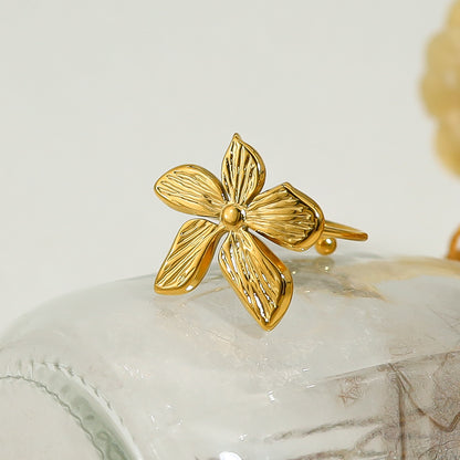 Inel placat cu aur de 18k Glitterati Fleur