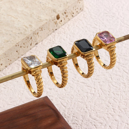 Inel placat cu aur de 18k Glitterati Empress