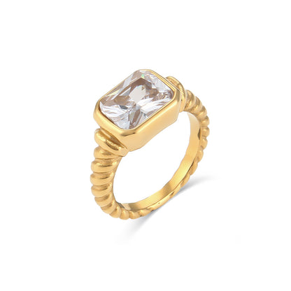 Inel placat cu aur de 18k Glitterati Empress